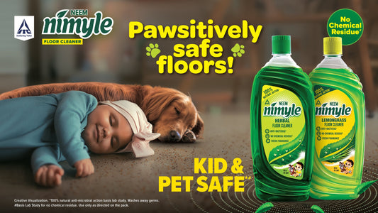 Goodbye Chemical Residue on floors, Hello Pawsitively safe floors from Nimyle!